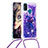 Funda Silicona Carcasa Goma Bling-Bling con Acollador Cordon Lanyard S02 para Samsung Galaxy M21