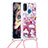 Funda Silicona Carcasa Goma Bling-Bling con Acollador Cordon Lanyard S02 para Samsung Galaxy M21