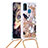 Funda Silicona Carcasa Goma Bling-Bling con Acollador Cordon Lanyard S02 para Samsung Galaxy M21