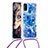 Funda Silicona Carcasa Goma Bling-Bling con Acollador Cordon Lanyard S02 para Samsung Galaxy M21