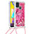 Funda Silicona Carcasa Goma Bling-Bling con Acollador Cordon Lanyard S02 para Samsung Galaxy M31