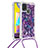 Funda Silicona Carcasa Goma Bling-Bling con Acollador Cordon Lanyard S02 para Samsung Galaxy M31 Prime Edition