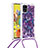 Funda Silicona Carcasa Goma Bling-Bling con Acollador Cordon Lanyard S02 para Samsung Galaxy M40S