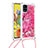 Funda Silicona Carcasa Goma Bling-Bling con Acollador Cordon Lanyard S02 para Samsung Galaxy M40S