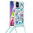 Funda Silicona Carcasa Goma Bling-Bling con Acollador Cordon Lanyard S02 para Samsung Galaxy M51