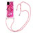 Funda Silicona Carcasa Goma Bling-Bling con Acollador Cordon Lanyard S02 para Samsung Galaxy M60s