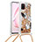 Funda Silicona Carcasa Goma Bling-Bling con Acollador Cordon Lanyard S02 para Samsung Galaxy M60s