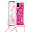 Funda Silicona Carcasa Goma Bling-Bling con Acollador Cordon Lanyard S02 para Samsung Galaxy M60s