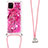 Funda Silicona Carcasa Goma Bling-Bling con Acollador Cordon Lanyard S02 para Samsung Galaxy M60s