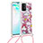 Funda Silicona Carcasa Goma Bling-Bling con Acollador Cordon Lanyard S02 para Samsung Galaxy M80S