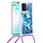 Funda Silicona Carcasa Goma Bling-Bling con Acollador Cordon Lanyard S02 para Samsung Galaxy M80S