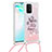 Funda Silicona Carcasa Goma Bling-Bling con Acollador Cordon Lanyard S02 para Samsung Galaxy M80S