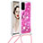 Funda Silicona Carcasa Goma Bling-Bling con Acollador Cordon Lanyard S02 para Samsung Galaxy S20