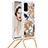 Funda Silicona Carcasa Goma Bling-Bling con Acollador Cordon Lanyard S02 para Samsung Galaxy S20