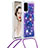 Funda Silicona Carcasa Goma Bling-Bling con Acollador Cordon Lanyard S02 para Samsung Galaxy S20