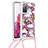 Funda Silicona Carcasa Goma Bling-Bling con Acollador Cordon Lanyard S02 para Samsung Galaxy S20 Lite 5G