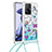 Funda Silicona Carcasa Goma Bling-Bling con Acollador Cordon Lanyard S02 para Xiaomi Mi 11T Pro 5G