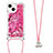 Funda Silicona Carcasa Goma Bling-Bling con Acollador Cordon Lanyard S03 para Apple iPhone 13