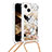 Funda Silicona Carcasa Goma Bling-Bling con Acollador Cordon Lanyard S03 para Apple iPhone 13