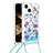 Funda Silicona Carcasa Goma Bling-Bling con Acollador Cordon Lanyard S03 para Apple iPhone 13