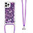 Funda Silicona Carcasa Goma Bling-Bling con Acollador Cordon Lanyard S03 para Apple iPhone 13 Pro