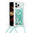 Funda Silicona Carcasa Goma Bling-Bling con Acollador Cordon Lanyard S03 para Apple iPhone 13 Pro