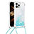 Funda Silicona Carcasa Goma Bling-Bling con Acollador Cordon Lanyard S03 para Apple iPhone 13 Pro Max