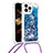 Funda Silicona Carcasa Goma Bling-Bling con Acollador Cordon Lanyard S03 para Apple iPhone 13 Pro Max