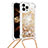 Funda Silicona Carcasa Goma Bling-Bling con Acollador Cordon Lanyard S03 para Apple iPhone 13 Pro Max