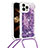 Funda Silicona Carcasa Goma Bling-Bling con Acollador Cordon Lanyard S03 para Apple iPhone 13 Pro Max