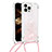 Funda Silicona Carcasa Goma Bling-Bling con Acollador Cordon Lanyard S03 para Apple iPhone 13 Pro Max