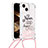 Funda Silicona Carcasa Goma Bling-Bling con Acollador Cordon Lanyard S03 para Apple iPhone 14 Plus