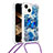 Funda Silicona Carcasa Goma Bling-Bling con Acollador Cordon Lanyard S03 para Apple iPhone 15