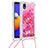 Funda Silicona Carcasa Goma Bling-Bling con Acollador Cordon Lanyard S03 para Samsung Galaxy A01 Core