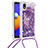 Funda Silicona Carcasa Goma Bling-Bling con Acollador Cordon Lanyard S03 para Samsung Galaxy A01 Core