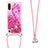 Funda Silicona Carcasa Goma Bling-Bling con Acollador Cordon Lanyard S03 para Samsung Galaxy A01 SM-A015