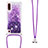 Funda Silicona Carcasa Goma Bling-Bling con Acollador Cordon Lanyard S03 para Samsung Galaxy A01 SM-A015