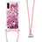 Funda Silicona Carcasa Goma Bling-Bling con Acollador Cordon Lanyard S03 para Samsung Galaxy A01 SM-A015