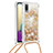 Funda Silicona Carcasa Goma Bling-Bling con Acollador Cordon Lanyard S03 para Samsung Galaxy A02