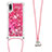 Funda Silicona Carcasa Goma Bling-Bling con Acollador Cordon Lanyard S03 para Samsung Galaxy A02