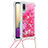 Funda Silicona Carcasa Goma Bling-Bling con Acollador Cordon Lanyard S03 para Samsung Galaxy A02