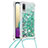 Funda Silicona Carcasa Goma Bling-Bling con Acollador Cordon Lanyard S03 para Samsung Galaxy A02