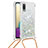 Funda Silicona Carcasa Goma Bling-Bling con Acollador Cordon Lanyard S03 para Samsung Galaxy A02