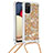 Funda Silicona Carcasa Goma Bling-Bling con Acollador Cordon Lanyard S03 para Samsung Galaxy A02s