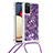 Funda Silicona Carcasa Goma Bling-Bling con Acollador Cordon Lanyard S03 para Samsung Galaxy A02s