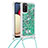 Funda Silicona Carcasa Goma Bling-Bling con Acollador Cordon Lanyard S03 para Samsung Galaxy A02s