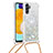 Funda Silicona Carcasa Goma Bling-Bling con Acollador Cordon Lanyard S03 para Samsung Galaxy A04s