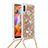 Funda Silicona Carcasa Goma Bling-Bling con Acollador Cordon Lanyard S03 para Samsung Galaxy A11