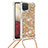 Funda Silicona Carcasa Goma Bling-Bling con Acollador Cordon Lanyard S03 para Samsung Galaxy A12