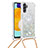 Funda Silicona Carcasa Goma Bling-Bling con Acollador Cordon Lanyard S03 para Samsung Galaxy A13 5G